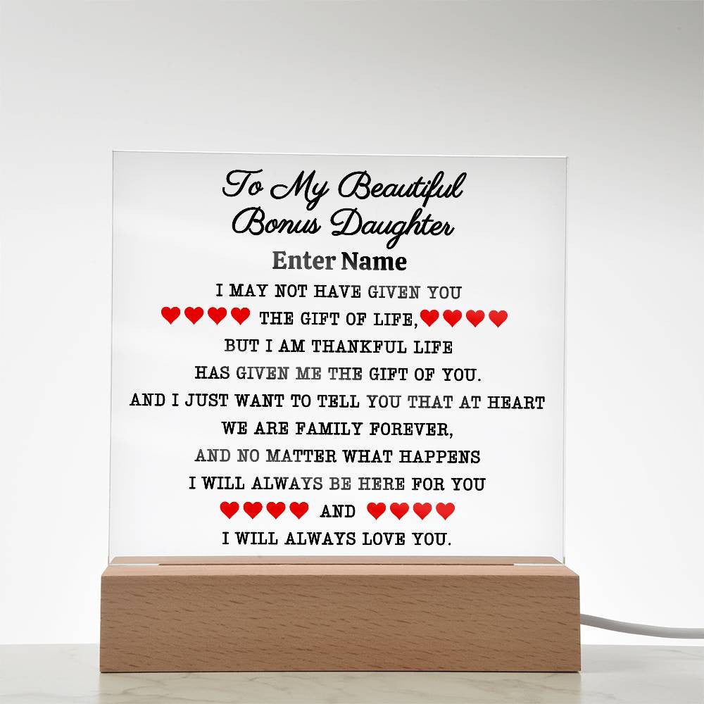 To My Bonus Daughter Personalized