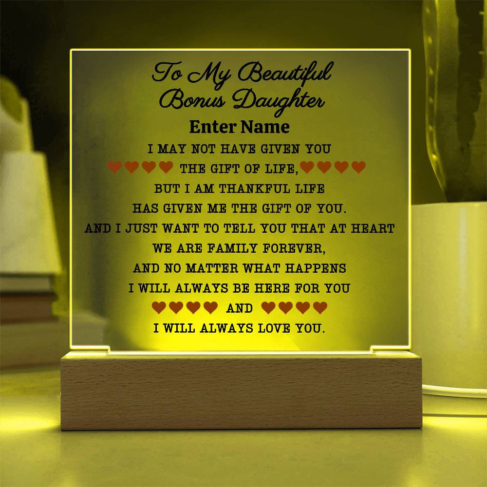 To My Bonus Daughter Personalized