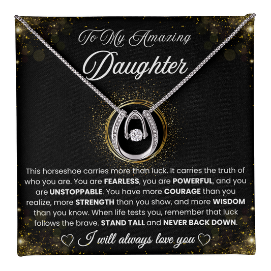 Lucky Horseshoe Necklace for Daughter