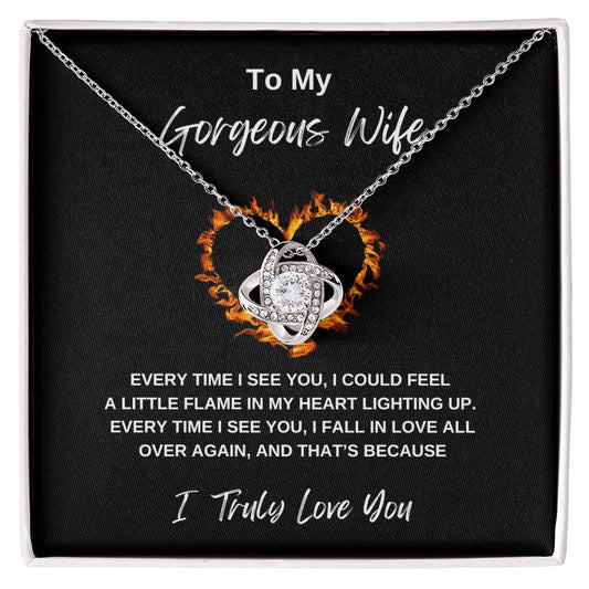 To My Gorgeous Wife | Eternal  Flame Necklace