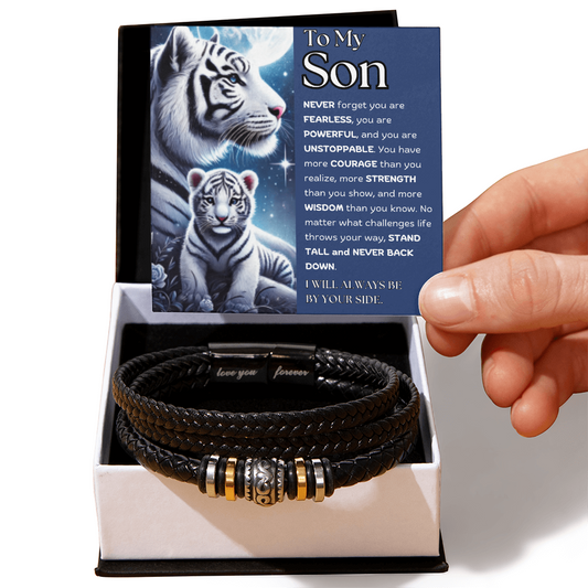 To My Son - Courage, Strength & Love Bracelet