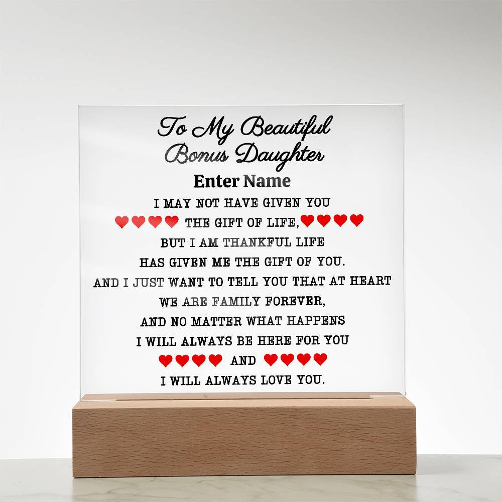 To My Bonus Daughter Personalized